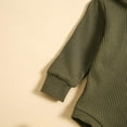 thumbnail image 6 of Odeerbi Baby Layette Set Infant Boys Girls Clothes Ribbed Romper Bodysuits Spring Fall Outfits Toddler Kids Fashion Cute Solid Color Long Sleeve Hooded Romper Pants Suit Olive Green, 6 of 9