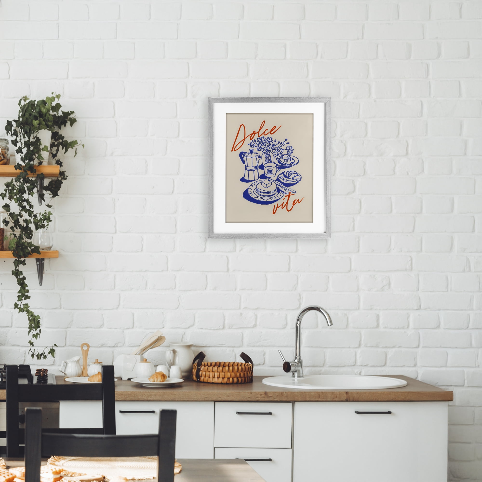 Stupell Industries Retro Breakfast Morning Spread Gray Framed Print Under Glass, design by The Prints Vibe