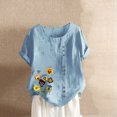 thumbnail image 4 of Camisetas de Manga Corta para Mujeres, Camiseta de Manga Corta Impresa Casual Hecha de 95% Poliéster 5% Spandex para Todas las Estaciones, Camisetas de Manga Corta para Mujeres, 4 of 6