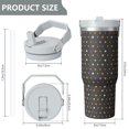 thumbnail image 4 of Modern 30oz Handheld Travel Tumbler with Handle – Double Wall Stainless Steel Insulated Cup, Flip Straw Lid, Leak-Proof & BPA-Free for Hot and Cold Drinks – Durable Coffee & Juice Mug White, 4 of 7