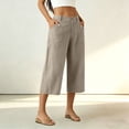 thumbnail image 3 of Luvrsol Capris for Women High Rise Wide Leg Capri Pants Loose Straight Leg Summer Casual S-2XL, 3 of 7
