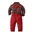 thumbnail image 2 of Toddler Gentleman Suit Baby Little Boy Clothes Sets Bowtie Long Sleeve Shirts and Suspenders Pants Sets 2Pcs Casual Outfit Sets,12 Months-7 Years, 2 of 15