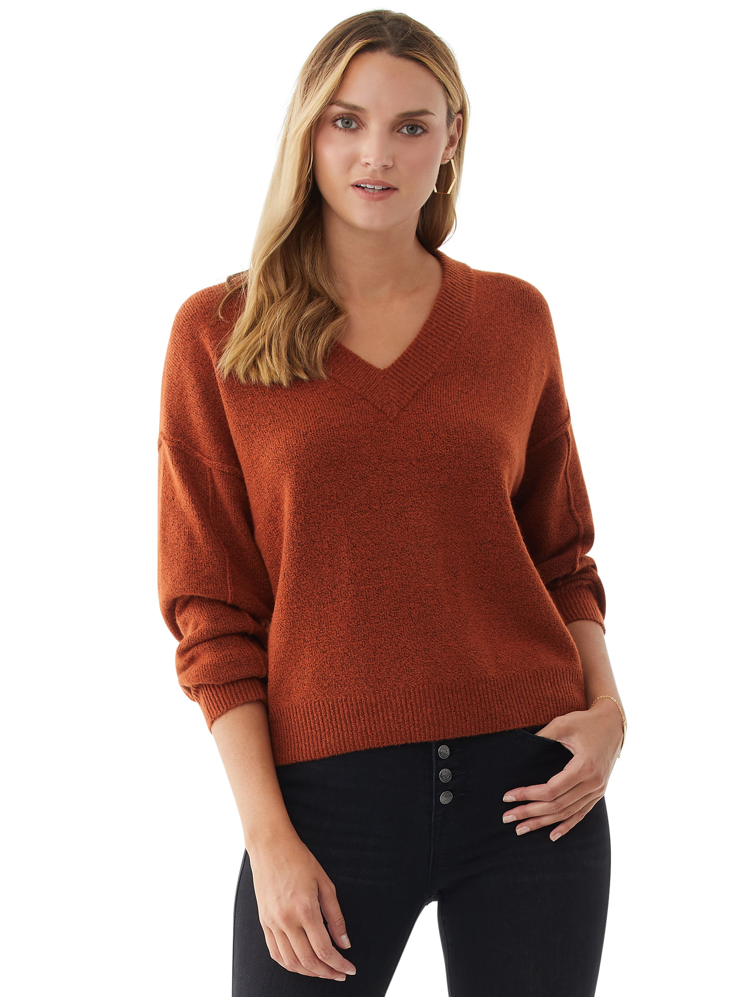 Scoop Women's V-Neck Sweater - Walmart.com