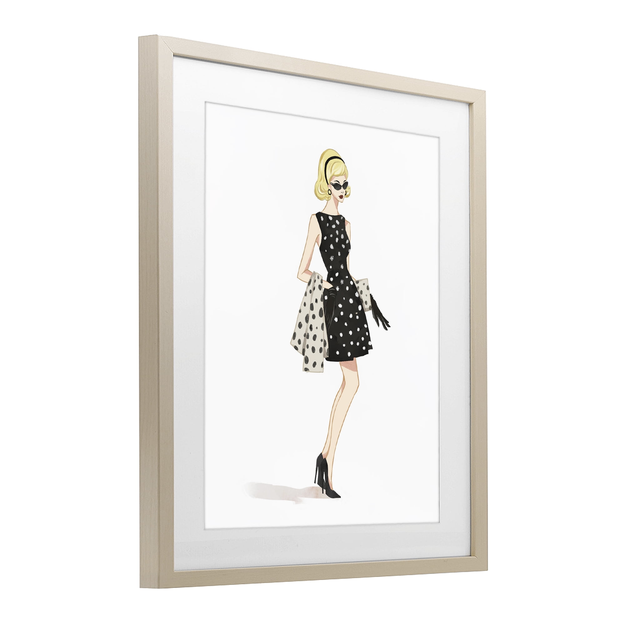 Stupell Industries Feminine Retro Fashion Birch Framed Print Under Glass, design by Ziwei Li