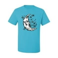 thumbnail image 2 of Wild Bobby Crescent Moon Astrology Puff Print Fashion Men's Tee, Light Turquoise, 4X-Large, 2 of 6