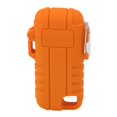 thumbnail image 2 of Encendedor recargable USB a prueba de viento de doble arco encendedor eléctrico sin llama impermeable con orificio para colgar para acampar naranja, 2 of 14