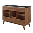 thumbnail image 5 of Modway Soma 48" Double Sink Modern Wood Bathroom Vanity in Walnut/Black, 5 of 17