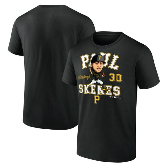 Men's Fanatics Paul Skenes Black Pittsburgh Pirates Hometown Caricature T-Shirt