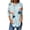 Mint Green, variant on Tops For Women Summer Flower Print Base Shirt Top Crew Neck 3/4 Sleeve Women Sweatshirt