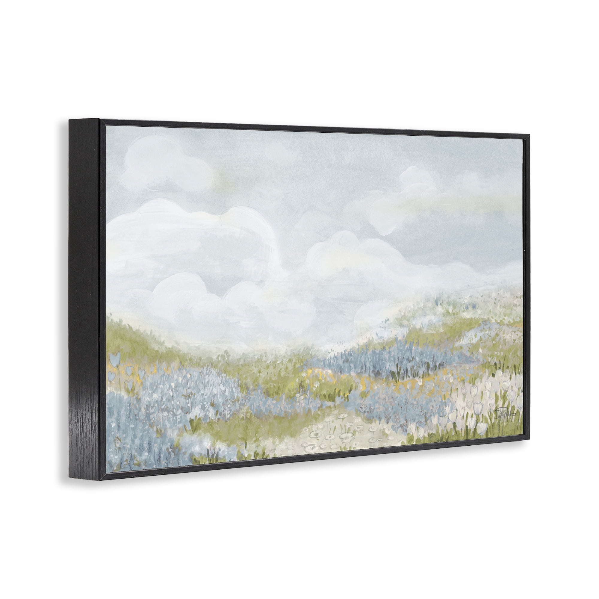 Stupell Industries Blue Floral Meadow Black Framed Giclee Art, design by Patricia Pinto