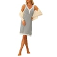 thumbnail image 2 of INSPIRE CHIC Women's Pajamas Modal Dress Sleeveless V Neck Sleepwear Lace Trim Lounge Nightgowns S Gray, 2 of 5