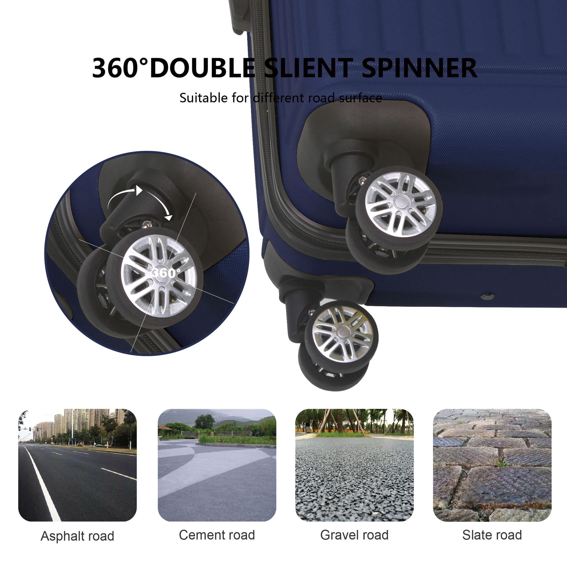 3pc Hardshell Luggage Set with TSA Lock, Lightweight ABS Spinner Suitcase 20" 24" 28"