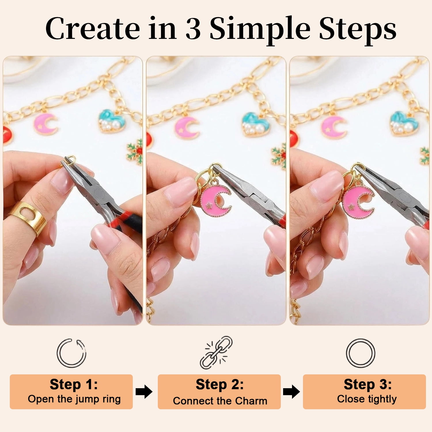 325Pcs Charms Lip Gloss Keychain Making Kit,DIY Craft Supplies with 20 Keychain Clips 25 Extender Chain 118 Charms Jewelry Plier, Jewelry Making Kit for Custom Keychains, Bags, Gifts