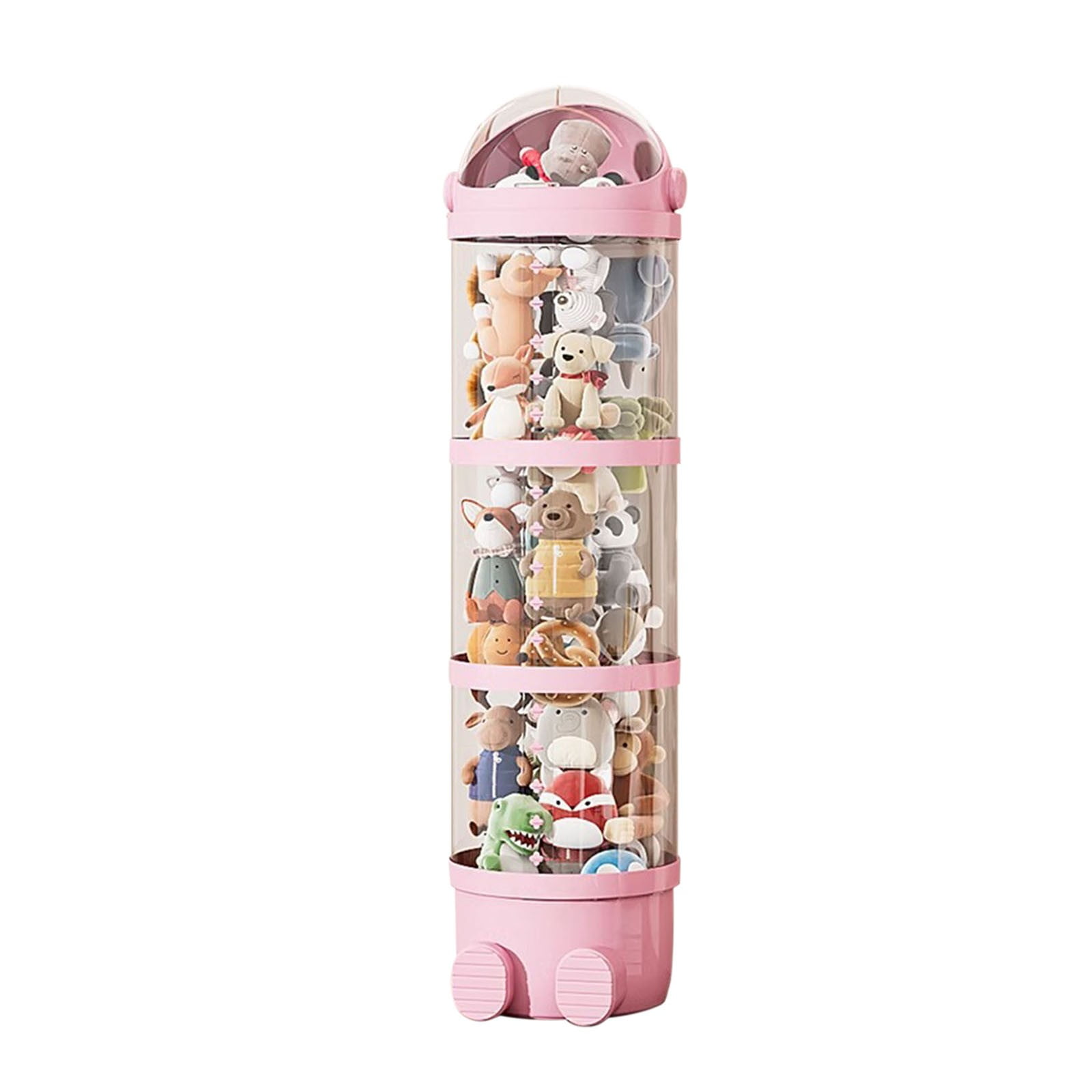 Vikakiooze Vertical Toy Storage Tube Stuffed Animals Storage Tube Plushies Storage Stuffed Animals Organizer Tube Pet Transparent Bucket For Kids Toy OrganizerLarge Toy