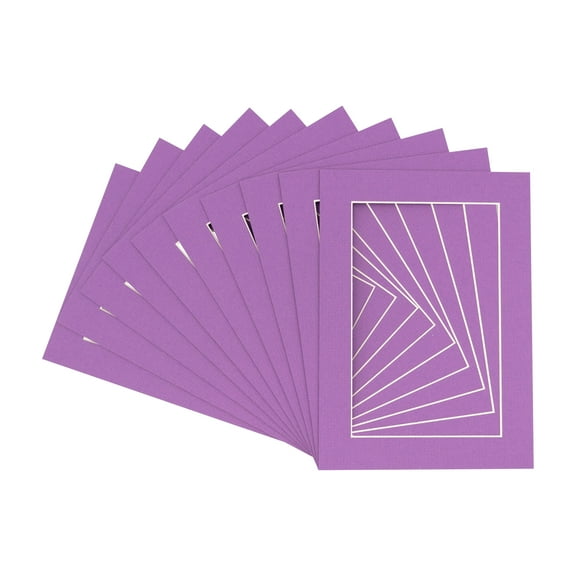 Dark Purple 11x14 Picture Frame Mats with White Core for 8x10 Pictures - Fits 11x14 Frame - Pack of 100 Mats