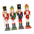 thumbnail image 4 of 4 piezas de adornos de cascanueces, figuras de cascanueces, regalos únicos, estilo clásico decorativo, decoración de escritorio de Navidad, estatua de SM SunniMix Figura Cascanueces, 4 of 8