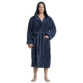 thumbnail image 2 of Arusa Int. Men's Hooded Sateen Touch Fleece Bathrobe Turkish Soft Plush Robe Camel XXL, 2 of 5