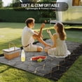 thumbnail image 4 of Ombre Gray Geometric Outdoor Rug for Patio/Deck/Porch, Non-Slip Large Area Rug 5 x 8 Ft, Modern Abstract Art Indoor Outdoor Rugs Washable Area Rugs, Reversible Camping Rug Carpet Runner, 4 of 8