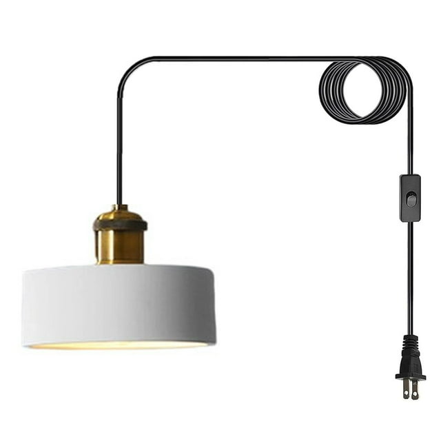 Plug In Chandelier Lighting With Long Cord Nordic Style Dining Room Kitchen Island Tea Room Metal White Black Pendant Lights Pendant Light Plug In