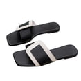 thumbnail image 7 of Agkizg Womens Indoor Outdoor Slides, Beach Walking Sandals, Colorblock Squares Open Toe Flat Slide Sandals Casual Indoor Outdoor Daily Slippers, 7 of 7