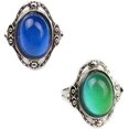 thumbnail image 1 of shiyou-2 PCS Oval Mood Ring Retro Style Adjustable Finger Ring for Lovers Friends-One Size fits All, 1 of 4