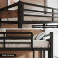 thumbnail image 6 of Honfach Metal Bunk Bed Twin Over Twin, Heavy Duty Metal Bed with Ladder and High Guardrail, Under-Bed Storage Space, No Box Spring Needed, Noise Free,Rustic Brown, 6 of 7