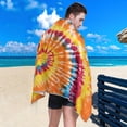 thumbnail image 4 of Coolnut Beach Towels Tie Dye Camping Towels Colorful Swirl Sand Free Beach Towel, 30"x60" Large Beach Towels Quick Dry Bath Travel Towels Pool Yoga Beach Mat for Men Women, 4 of 6