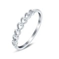 thumbnail image 3 of Hearts Band Rhodium Plated Ring Solid 925 Sterling Silver Size 7, 3 of 6