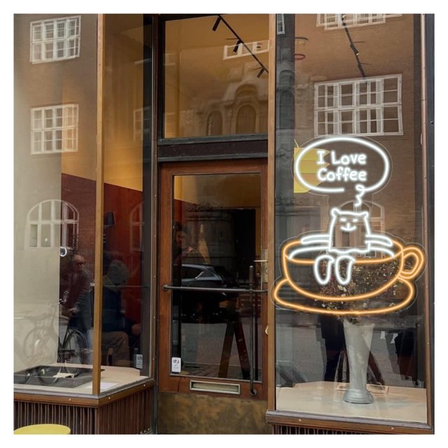 Letrero De Neón I Love Coffee Cat, Ideal Para Decorar La Pared De La Cocina De Una Cafetería, Con Luz Regulable De 43cmx50cm