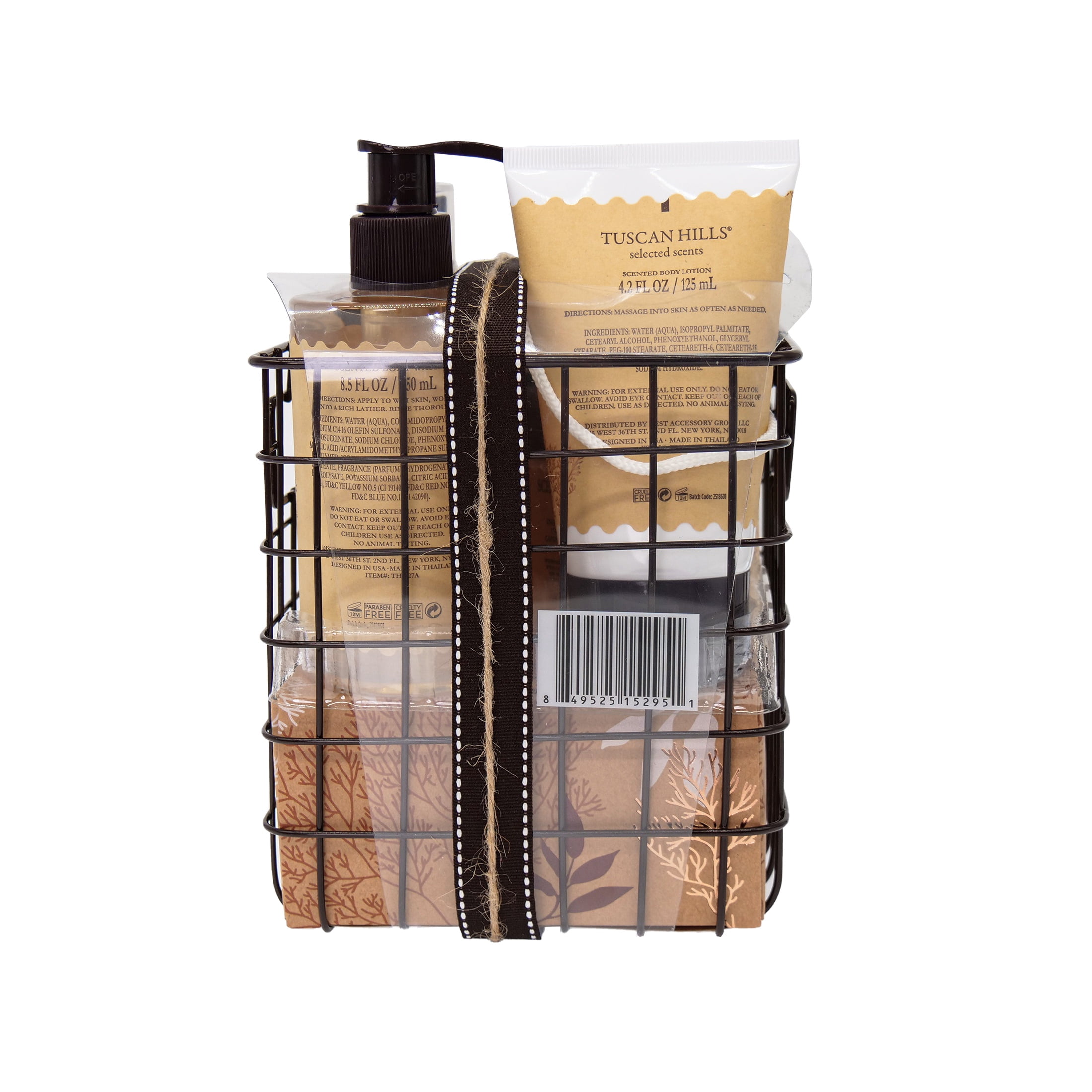 Tuscan Hills Body Care Gift Set with Shower Caddy, French Lavender