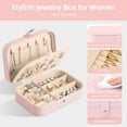 thumbnail image 2 of Cshidworld Travel Jewelry Box, Portable Jewelry Organizer for Women Girls, Double Layer Mini Jewelry Organizers and Storage Holder Boxes for Earrings, Ring, Necklaces, Bracelets (Pink), 2 of 8