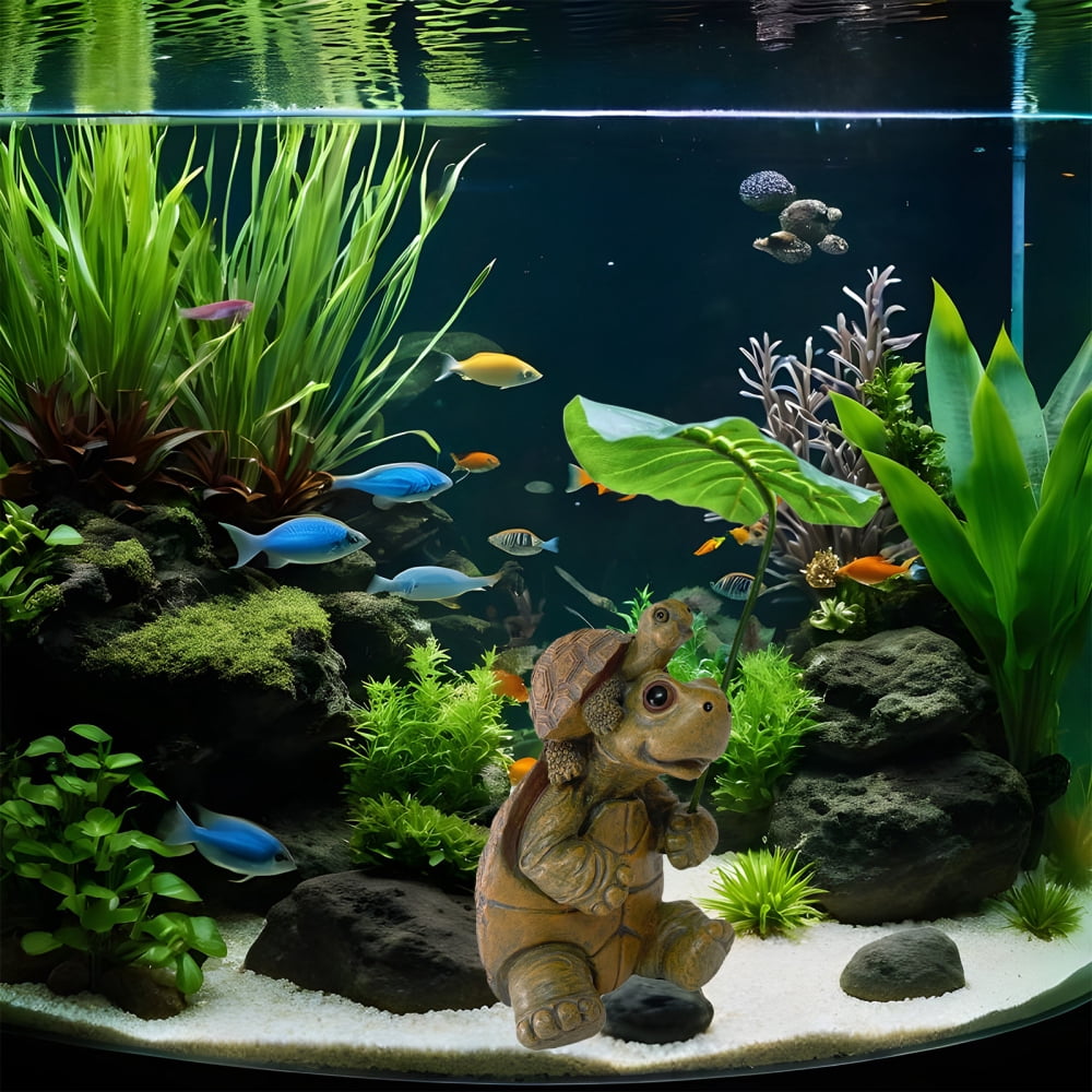 Ksruee Sea Turtle Figurines Sea Turtle Decor for Aquarium Fish Tank Resin Aquarium Animal Tortoise for Planter Terrarium Home Desk Flower Pot Fairy Garden Landscape delightful
