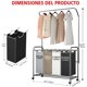 thumbnail image 3 of Cesto de ropa sucia con compartimiento y bolsas extraíbles para lavadero dormitorio baño colorido 4 bolsas con perchero, 3 of 7