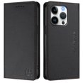 thumbnail image 2 of Wallet Case For iPhone 15 Pro 6.1inch, [RFID Blocking] PU Leather Magnetic Folio with 2 Card Slot Kickstand Flip Cover Shockproof Phone Case,Black,For iPhone 15 Pro, 2 of 8