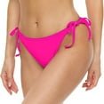 thumbnail image 4 of WREESH Women's Adjustable Side Tie Bikini Bottoms - String Swimsuit Bottom Low Rise Beachwear with Drawcord Hot Pink, 4 of 4
