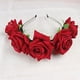 thumbnail image 2 of Diadema Flor de rosa Mujer Guirnalda para el cabello de boda Corona floral Aro para el cabello Turbante Accesorios para el cabello (rojo), 2 of 5