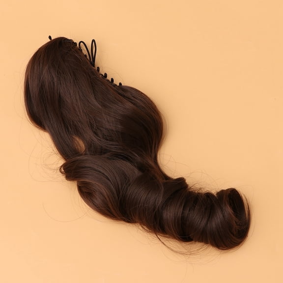 KAKOWELY 1Pack Curly Hair Claw Clip Long Dark Brown Hairpiece for Style Change Women