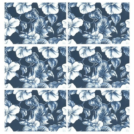 

Ryvnso Placemats Set of 6 Tropical Flower-d9 Dining Mats Heat-Resistant Non-Slip Washable Table Mat