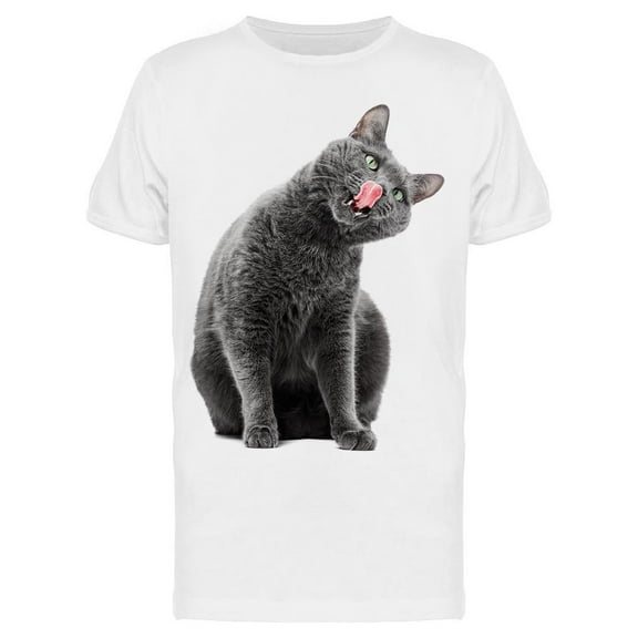 Cat Sticking Out His Tongue T-Shirt Men -Image by Shutterstock, Male Medium