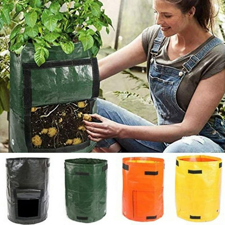 Potato Planter Bags for Growing Potatoes Outdoor Vertical Garden 10/7/5/3/1  Gallons Vegetable Planting Grow Bag Access Flap Design