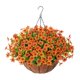 thumbnail image 1 of Cesta colgante de flores artificiales, adorno para maceta colgante con revestimiento de coco Naranja, 1 of 9