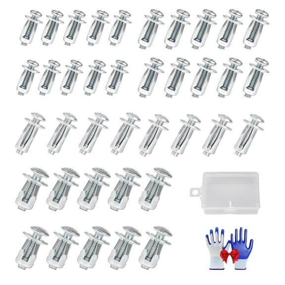 Jack Car Metal Screw, Expansion Screw Petal Nuts Assortment, M4-20, M4-25, M5-25, M6-25 Jacknut Expansion Nut Flat Head for License Plate Installation, Hollow Wall, and Billboard Mounting(40PCS)