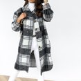 thumbnail image 2 of LYXSSBYX Winter Coats for Women Clearance Womens Plaid Long Wool Blend Coat Shacket Jackets Long Sleeve Button Down Casual Boyfriend Flannel Shirts, 2 of 7
