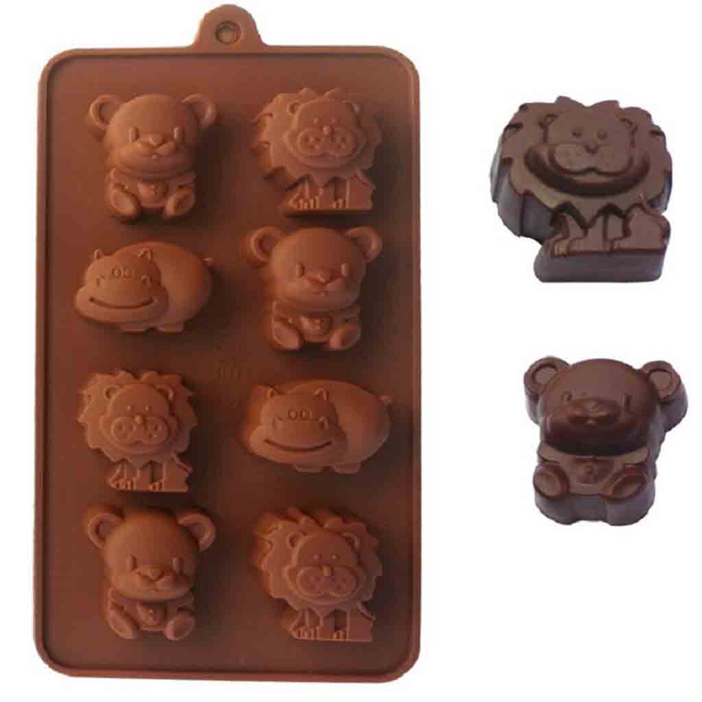 Cake Mold Animals Zoo Dog Bear Chocolate Baking Mould DIY Silicone Home Fondant 