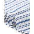 thumbnail image 5 of Agnes Orinda Women's Plus Size Cotton Lined Top Stripes Notch V Neck Puff Short Sleeve Blouses Summer Casual Tops 2X Blue, 5 of 6