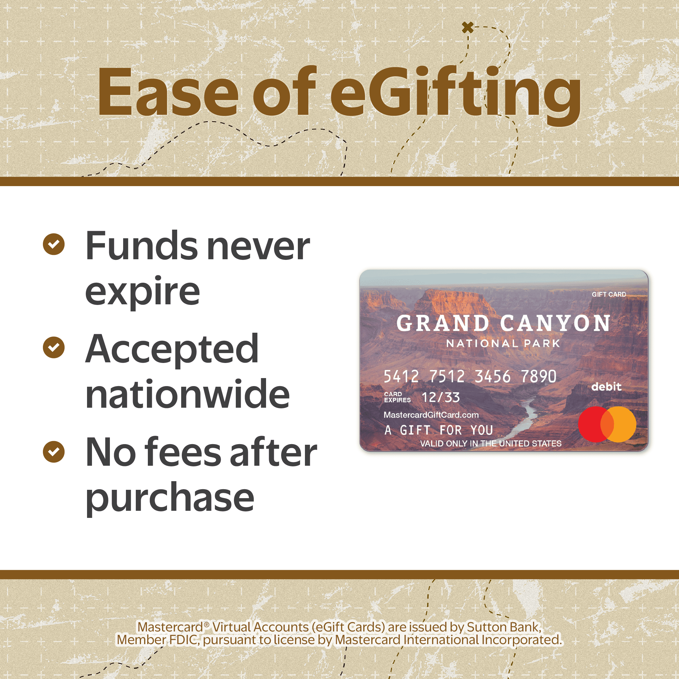 Mastercard® $20-$500 eGift Card Grand Canyon (Plus $6.84 Purchase Fee) [Email Delivery]