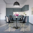 thumbnail image 3 of LeisureMod Dining Chair in Acrylic with Gold Chrome Eiffel Base and Curved Back Design Lightweight Easy Assembly for Modern Home, Kitchen, Cafes Cresco Collection in Transparent Black Set of 2, 3 of 8