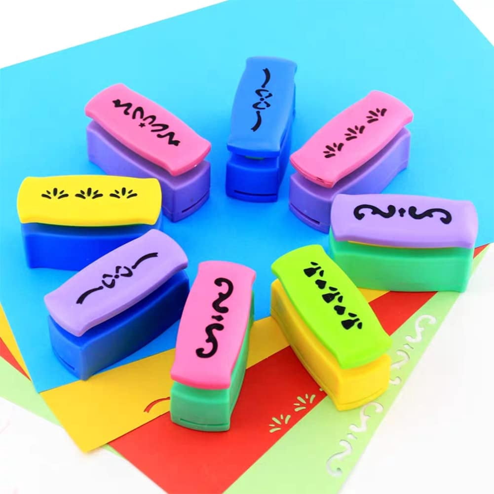 4 Styles Paper Punch Border Craft Fancy Punches Music Note & Flower & Heart Border Punch Embossing Paper Punch Handmade DIY Paper Cutter