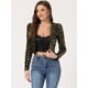 thumbnail image 3 of Chaqueta de lentejuelas Allegra K Manga larga Frente abierto Oro Negro S, 3 of 5