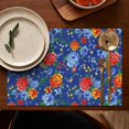 thumbnail image 4 of Pioneer Flower Floral Print Pattern Summer Placemats Table Placemats Set Of 6-Linen Kitchen Washable Placemats Table Mats 12x18 Inch Non-Slip Heat Resistant, 4 of 5